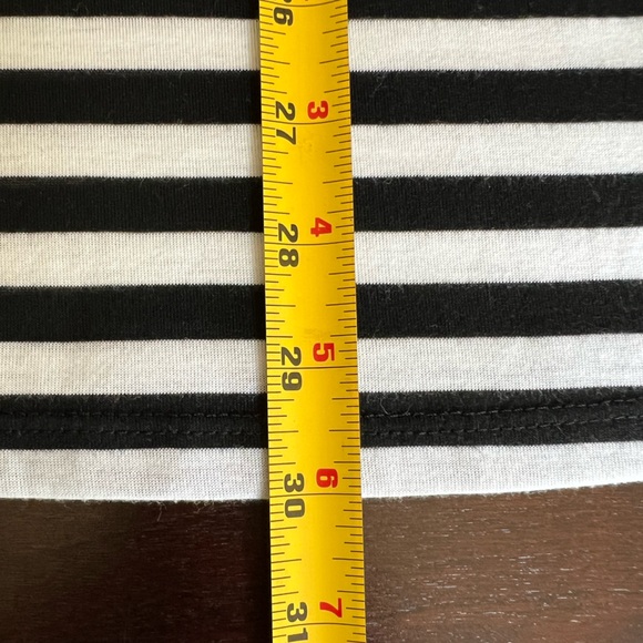 Poet EUC Striped Black and White Cowl Neck 3/4 Sleeve Jersey Tunic Blouse Size M - Picture 8 of 13